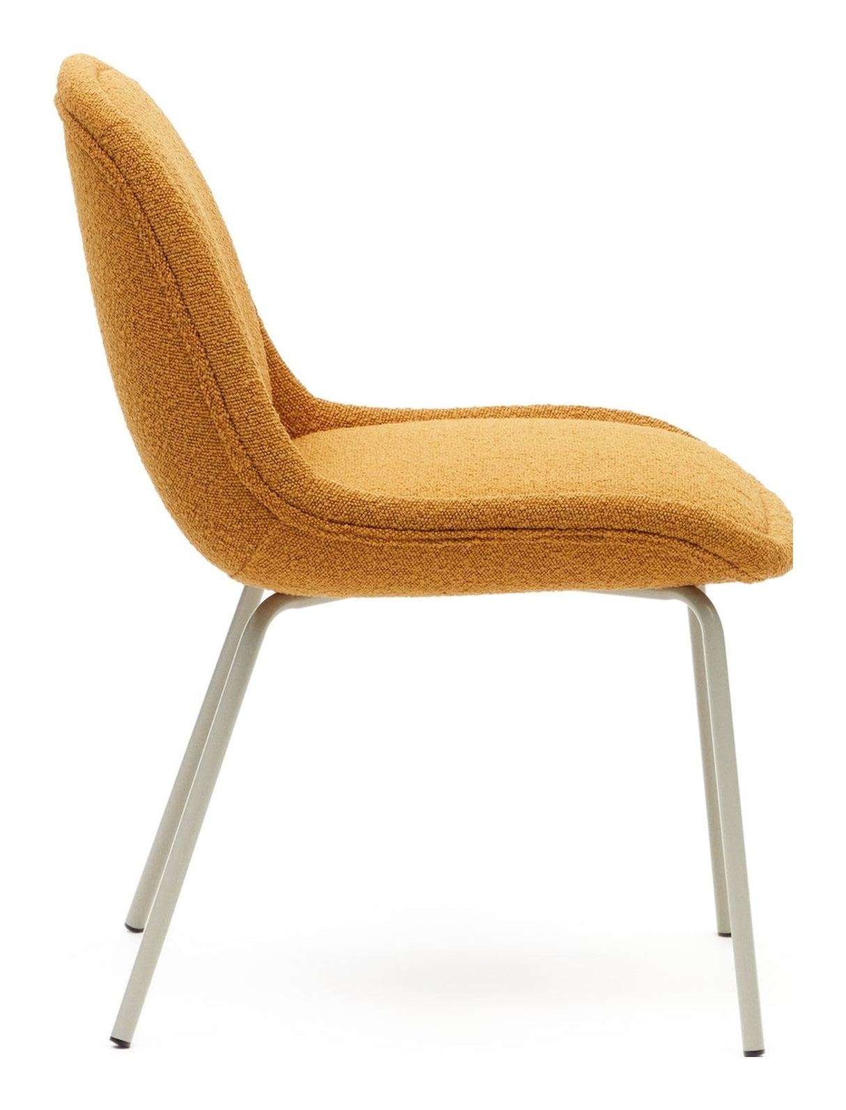 Aimin Dining chair with beige legs, Yellow Bouclé