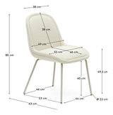 Aimin Dining chair with beige legs, White Bouclé