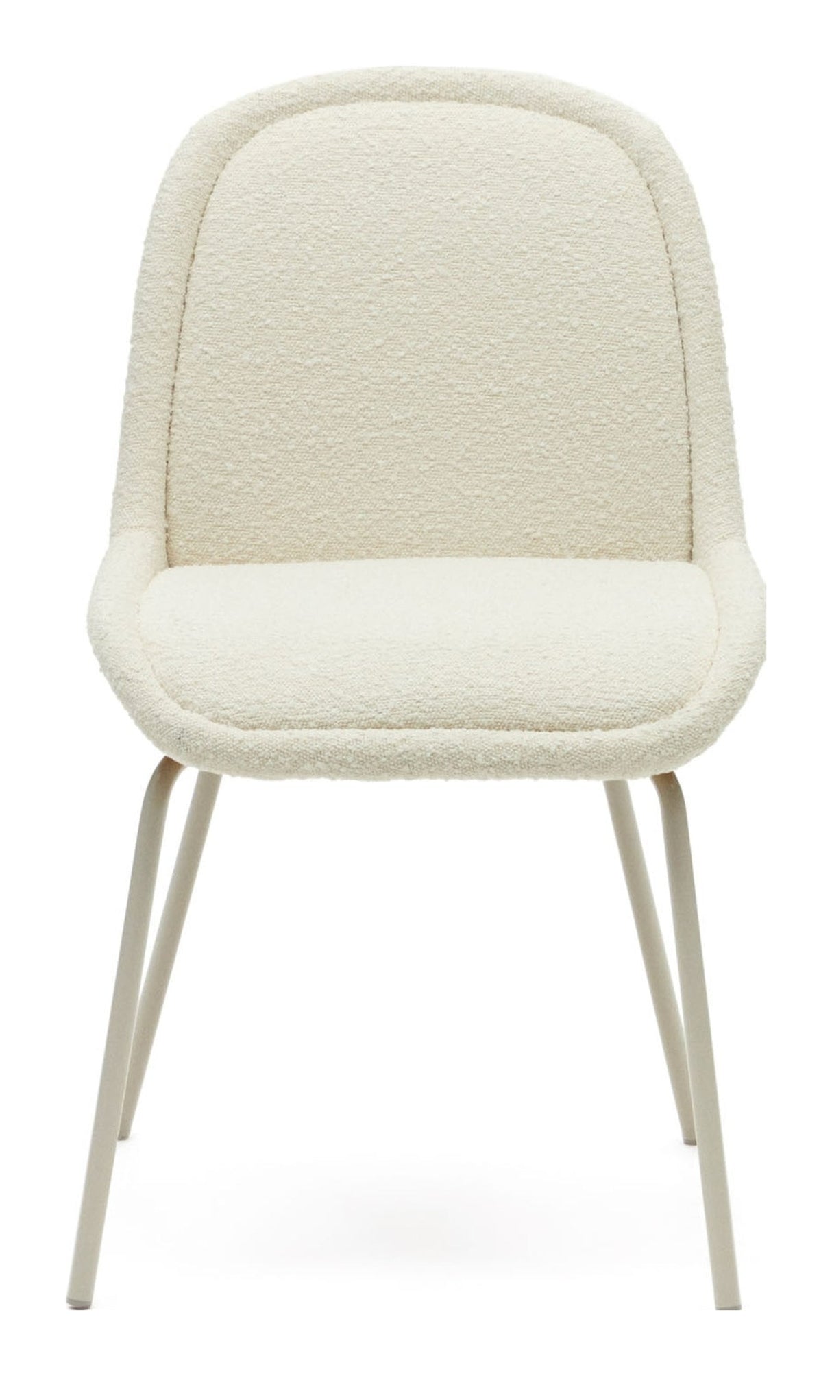 Aimin Dining chair with beige legs, White Bouclé