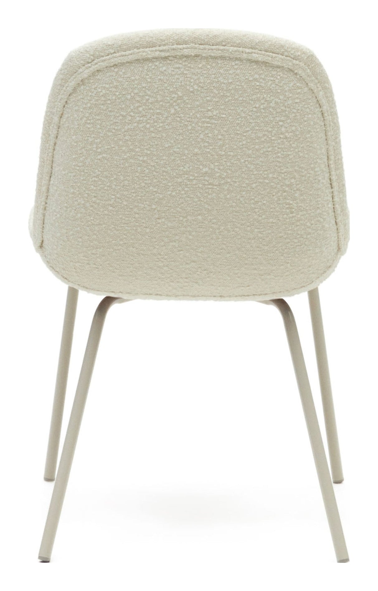 Aimin Dining chair with beige legs, White Bouclé