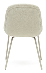 Aimin Dining chair with beige legs, White Bouclé