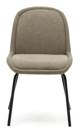 Aimin Dining chair with black legs, Brown Chenille