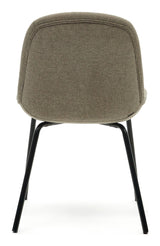 Aimin Dining chair with black legs, Brown Chenille