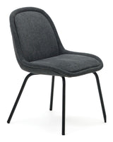 Aimin Dining chair with black legs, Gray Chenille