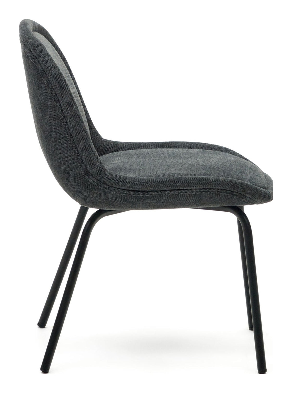 Aimin Dining chair with black legs, Gray Chenille