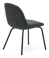 Aimin Dining chair with black legs, Gray Chenille