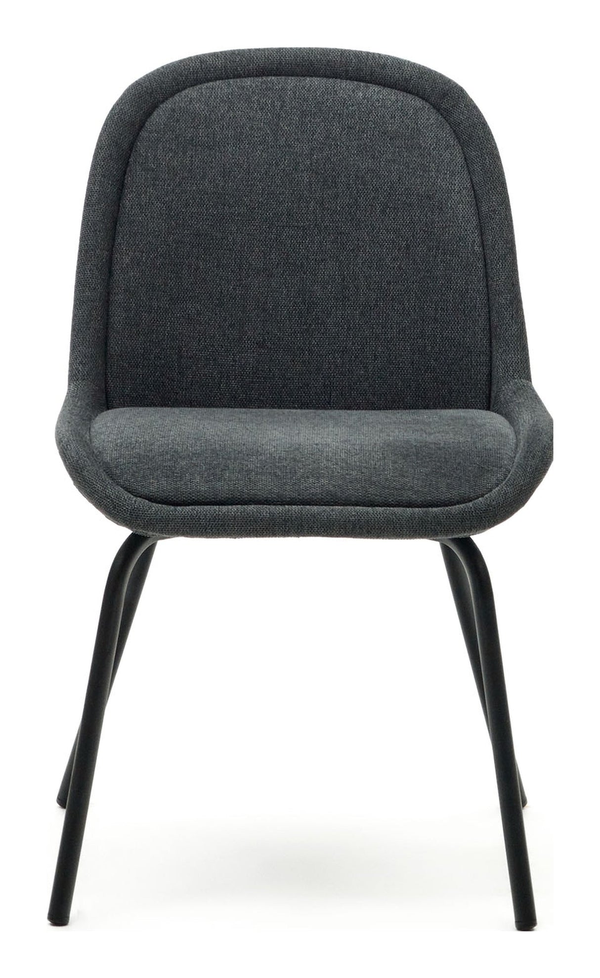 Aimin Dining chair with black legs, Gray Chenille