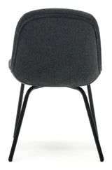 Aimin Dining chair with black legs, Gray Chenille