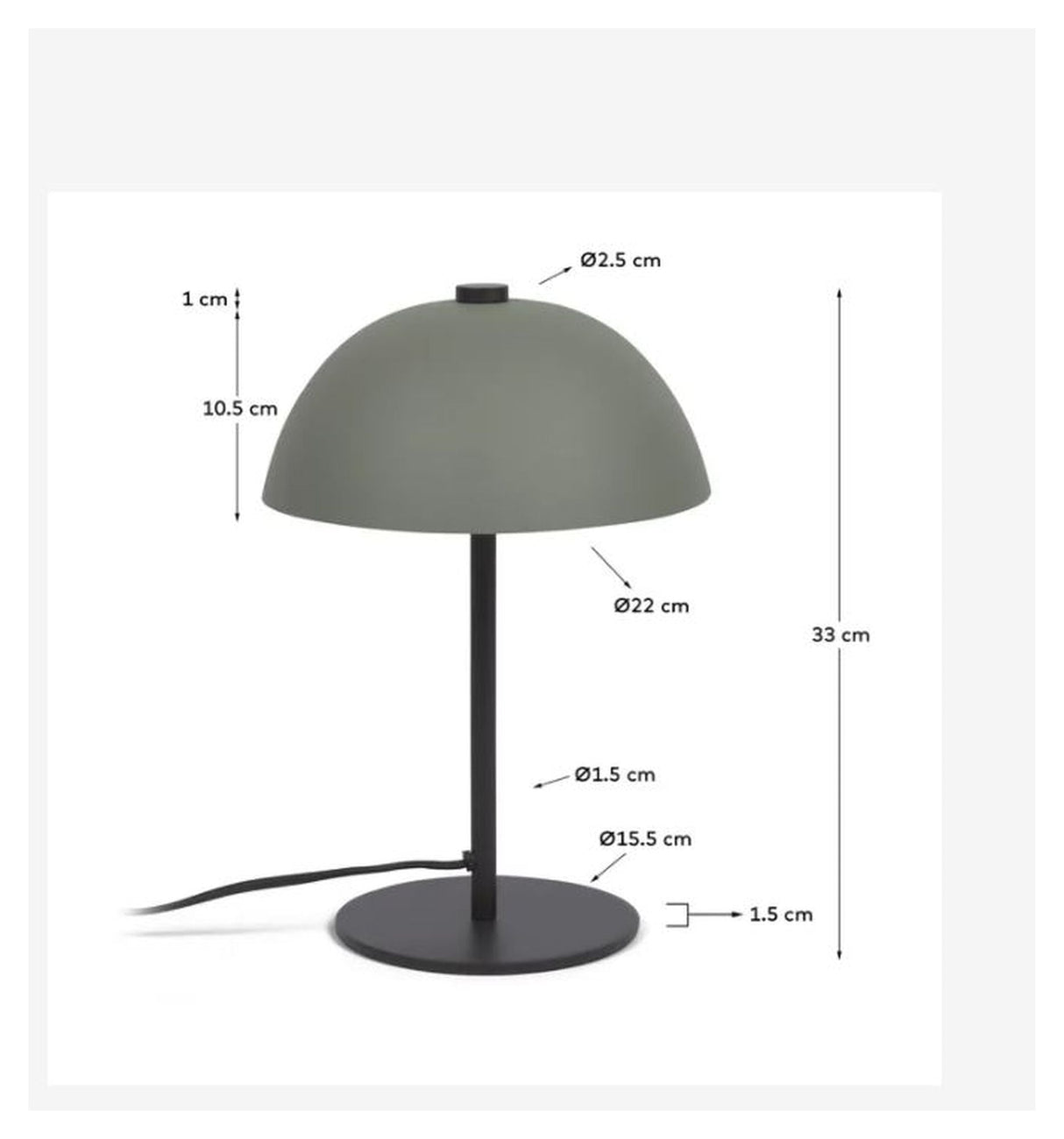 Aleyla Table lamp with green finish, Metal