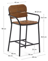 Algueret chair, wood/black 65 cm