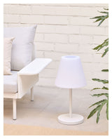 Amaray Outdoor Table Lamp, Steel/White Finish