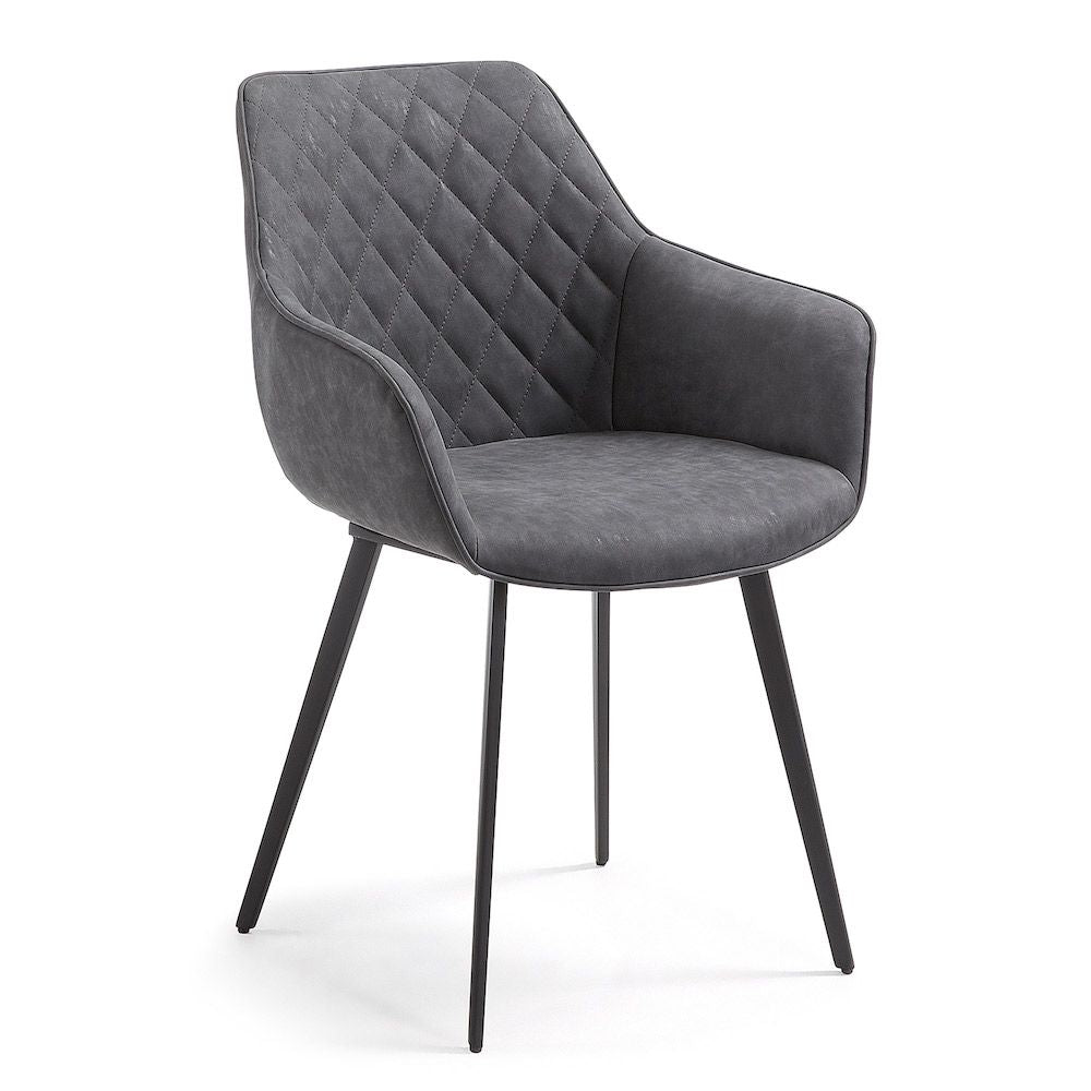 Aminy Dining Chair, Graphite Distressed PU