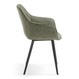 Aminy Dining Chair, Dark Green Distressed PU