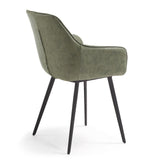 Aminy Dining Chair, Dark Green Distressed PU