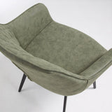 Aminy Dining Chair, Dark Green Distressed PU