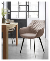 Aminy Dining Chair, Taupe Distressed PU