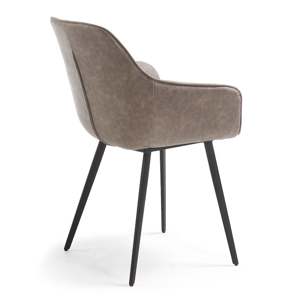 Aminy Dining Chair, Taupe Distressed PU