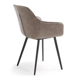 Aminy Dining Chair, Taupe Distressed PU