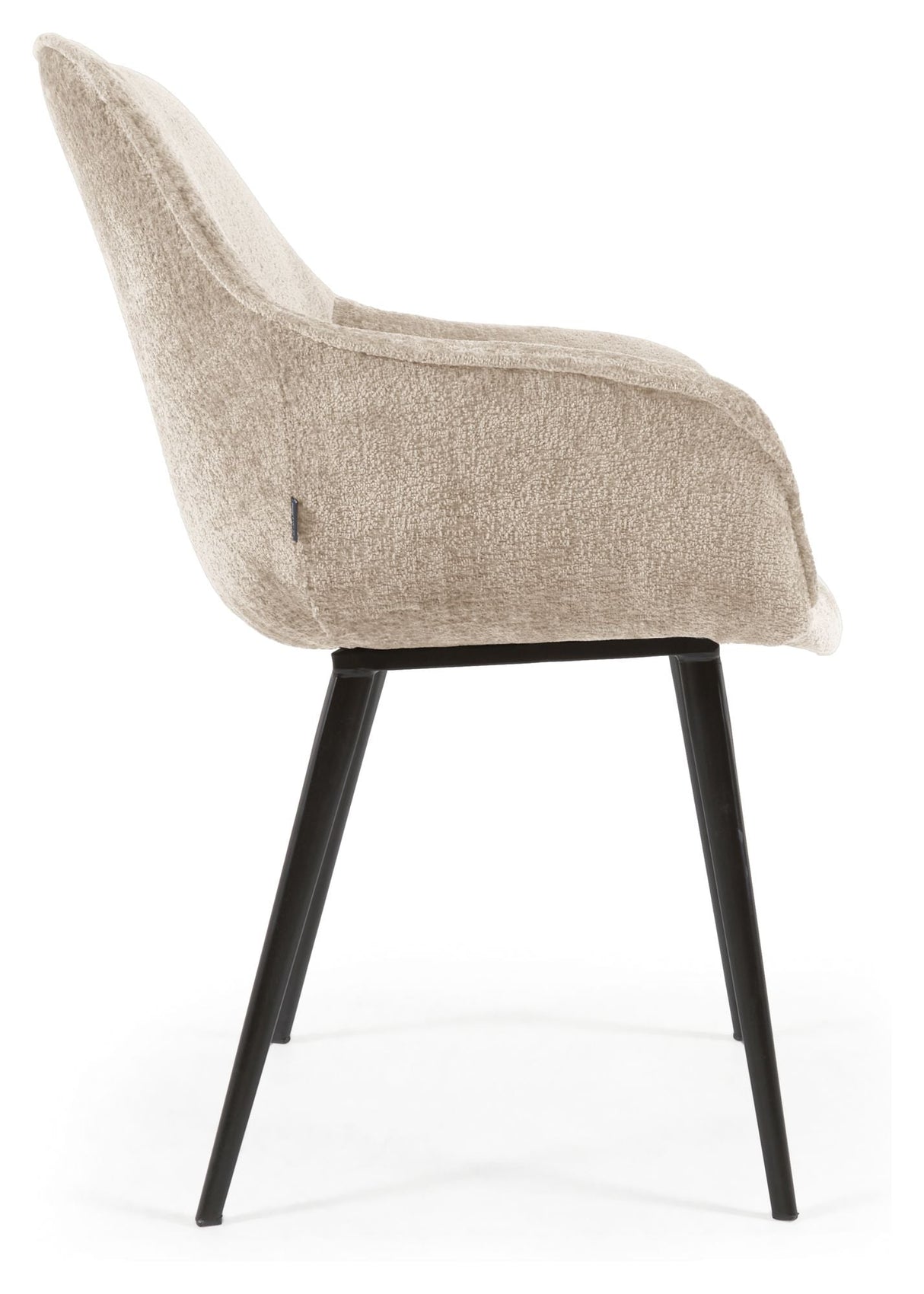 Amira Dining Chair, Beige velor chenille