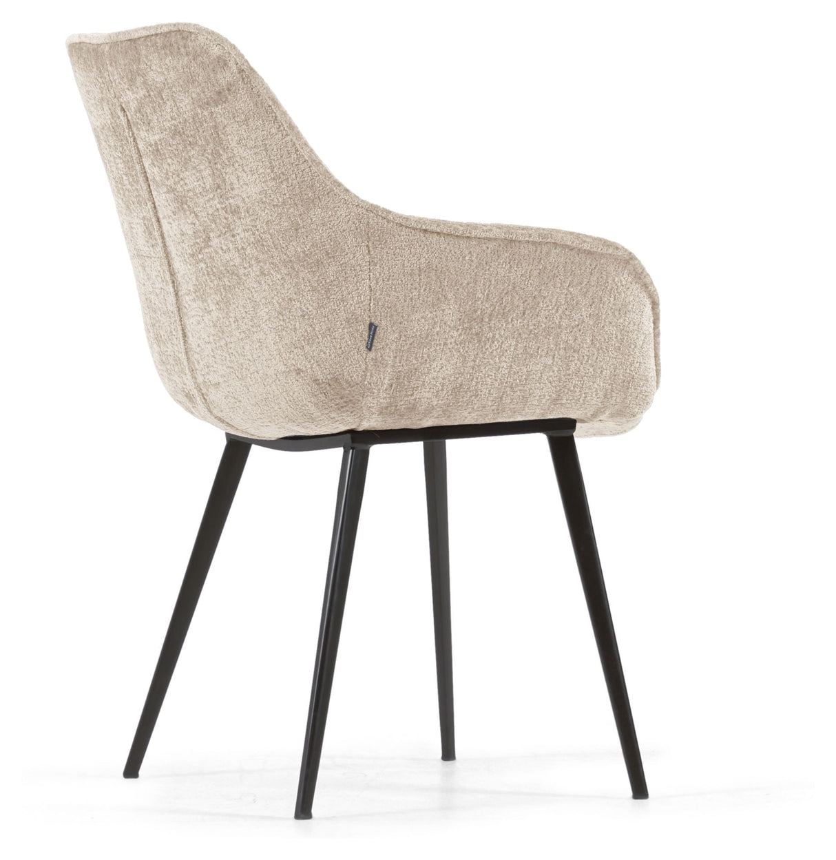 Amira Dining Chair, Beige velor chenille