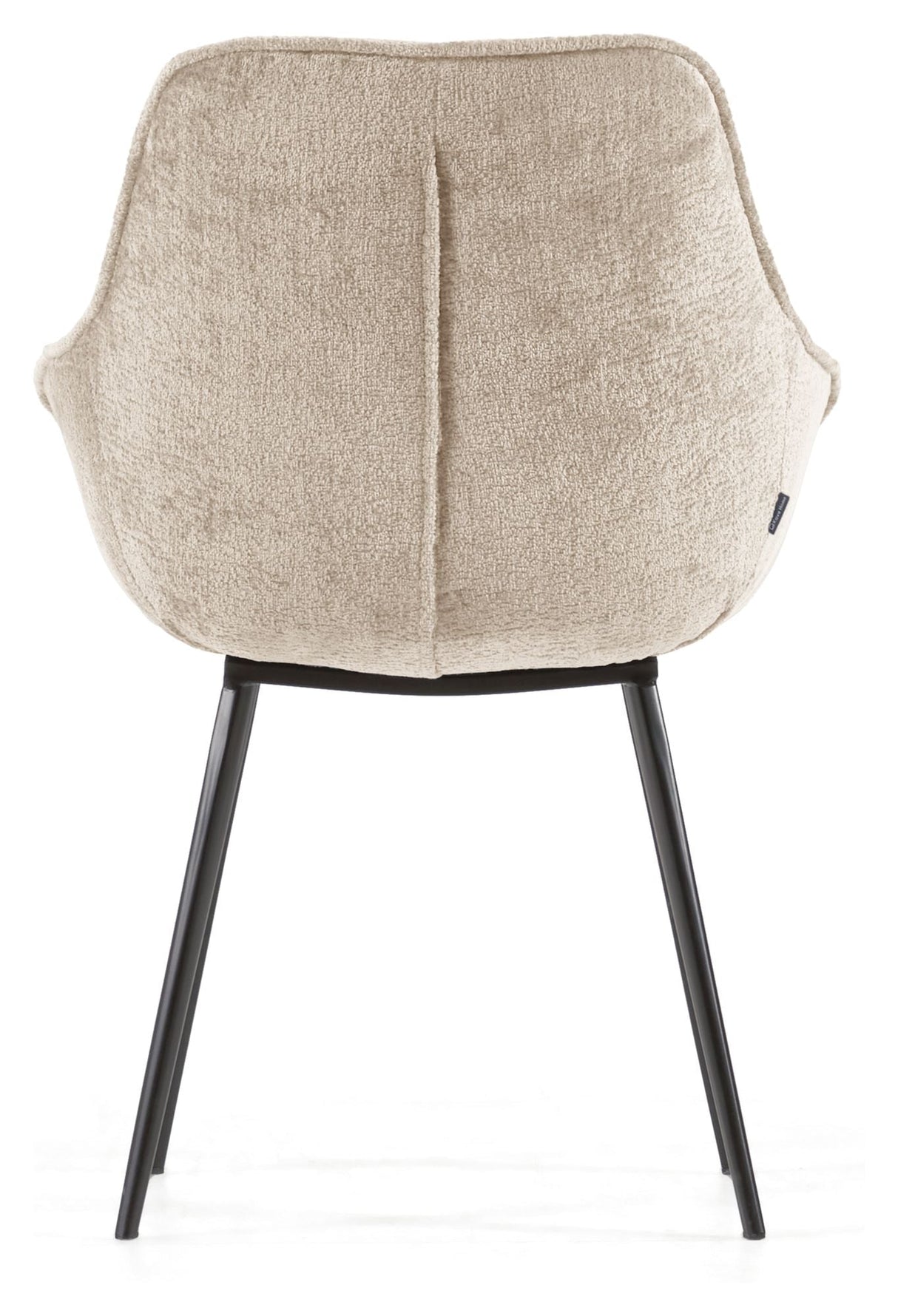 Amira Dining Chair, Beige velor chenille