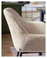 Amira Dining Chair, Beige velor chenille