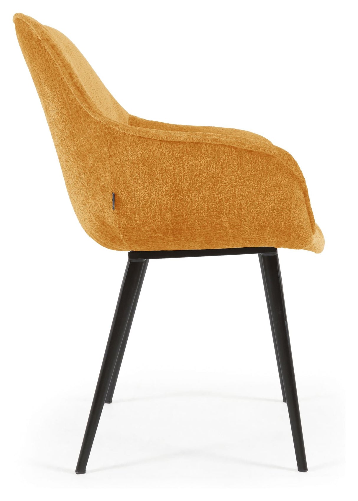 Amira Dining Chair, Yellow velvet chenille