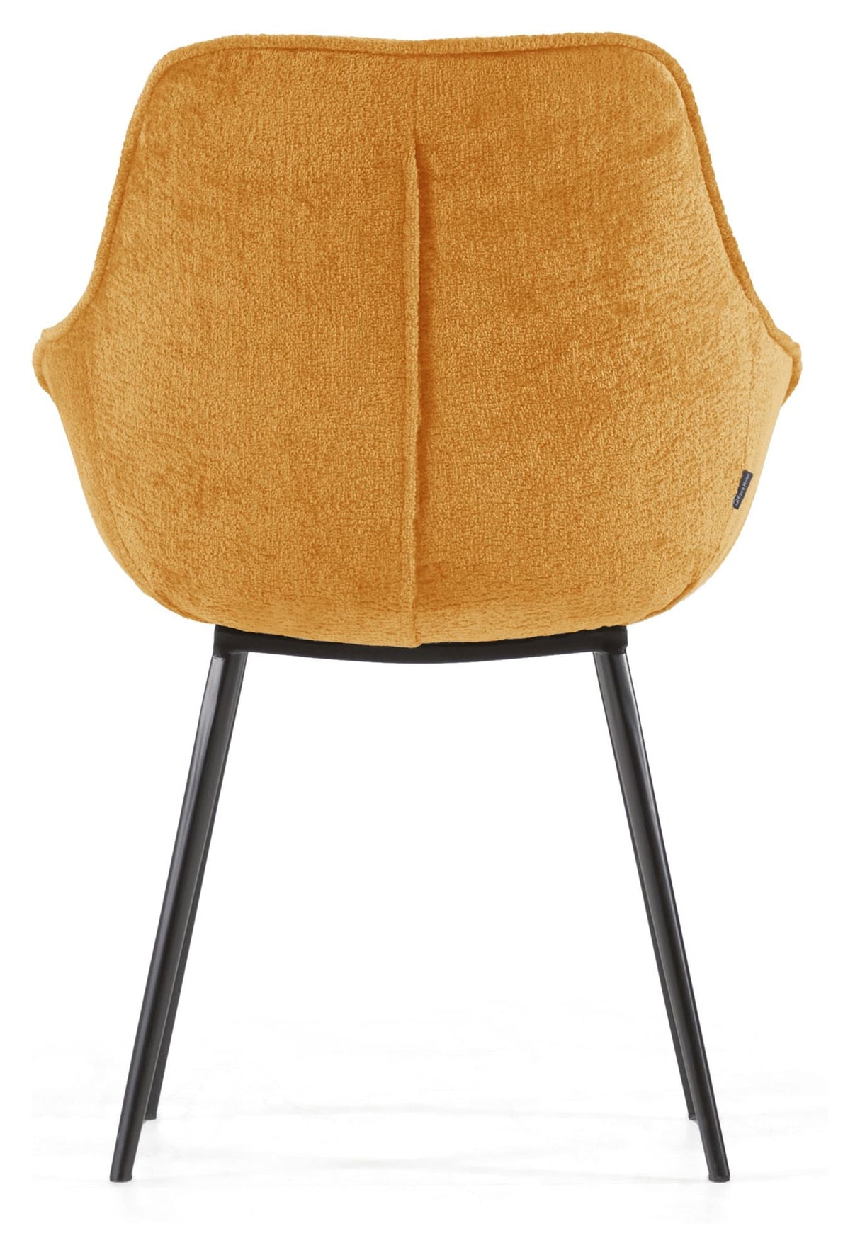 Amira Dining Chair, Yellow velvet chenille