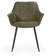 Amira Dining chair, Dark green velvet chenille