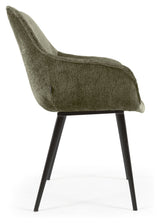 Amira Dining chair, Dark green velvet chenille