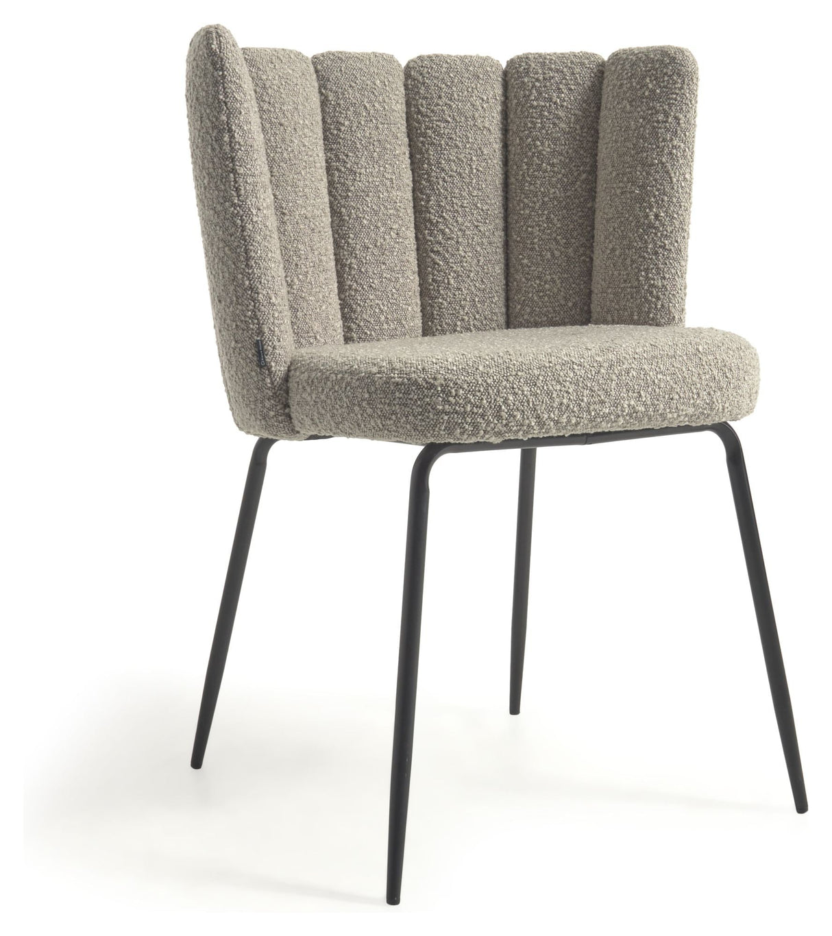 Aniela Dining chair, Gray lambskin look