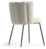 Aniela Dining chair, White lambskin look