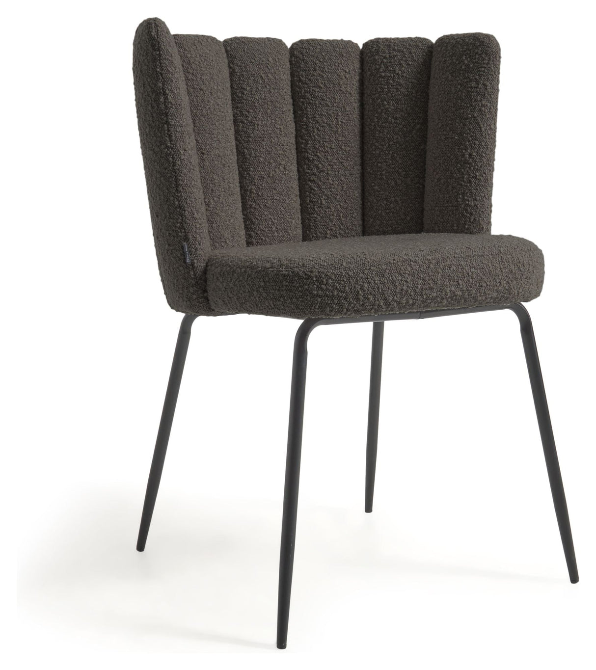 Aniela Dining chair, Black lambskin look