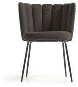 Aniela Dining chair, Black lambskin look