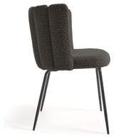 Aniela Dining chair, Black lambskin look