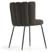 Aniela Dining chair, Black lambskin look