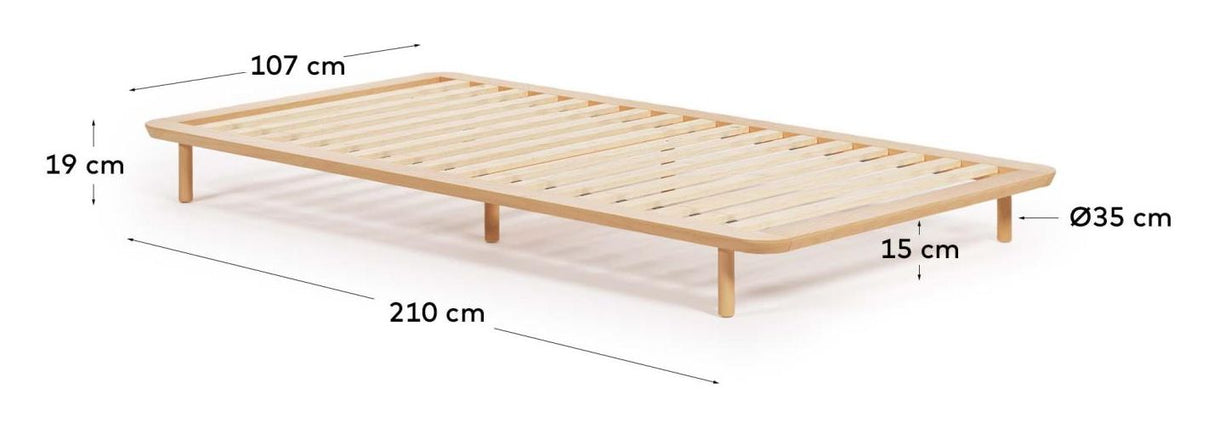 Anielle Bed Frame, 200x90, Solid Ash