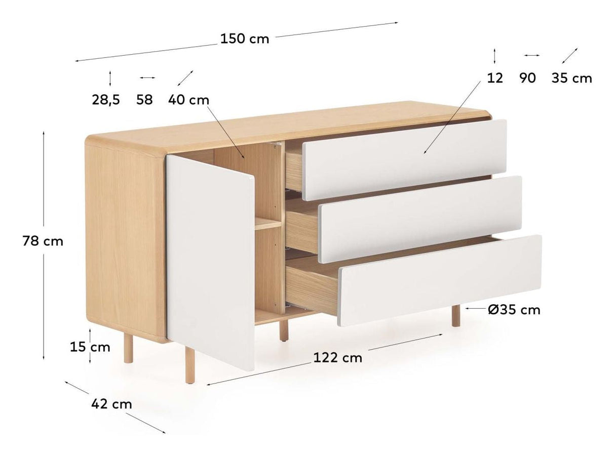 Anielle Sideboard, 150x78, Ash/Veneer