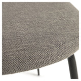 Anoha Dining chair, Gray chenille/Black metal legs