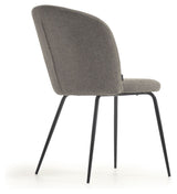 Anoha Dining chair, Gray chenille/Black metal legs