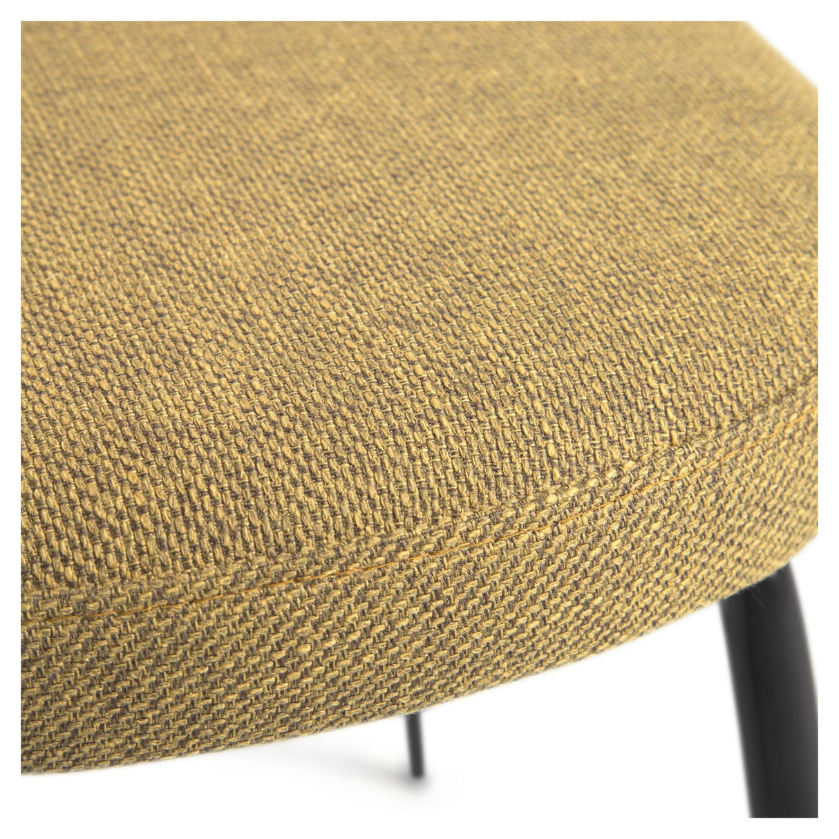 Anoha Dining chair, Yellow chenille/Black metal legs