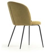 Anoha Dining chair, Yellow chenille/Black metal legs