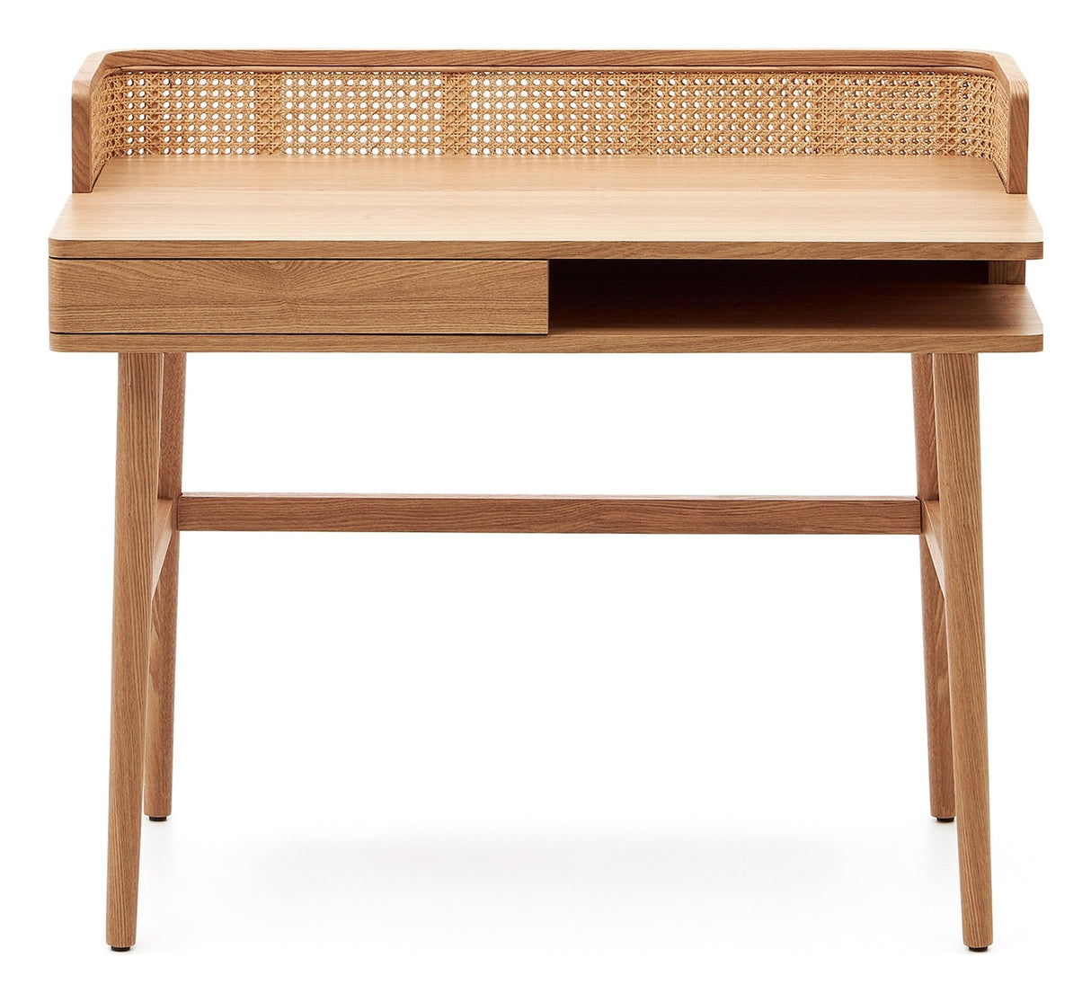 Araxi Desk, Veneer/solid ash and rattan, 105x62