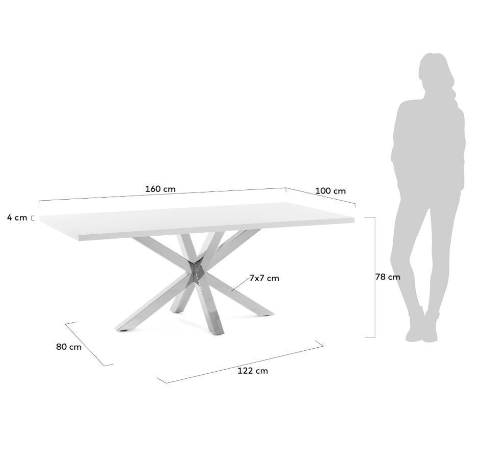 Arya Dining Table White, 160x100