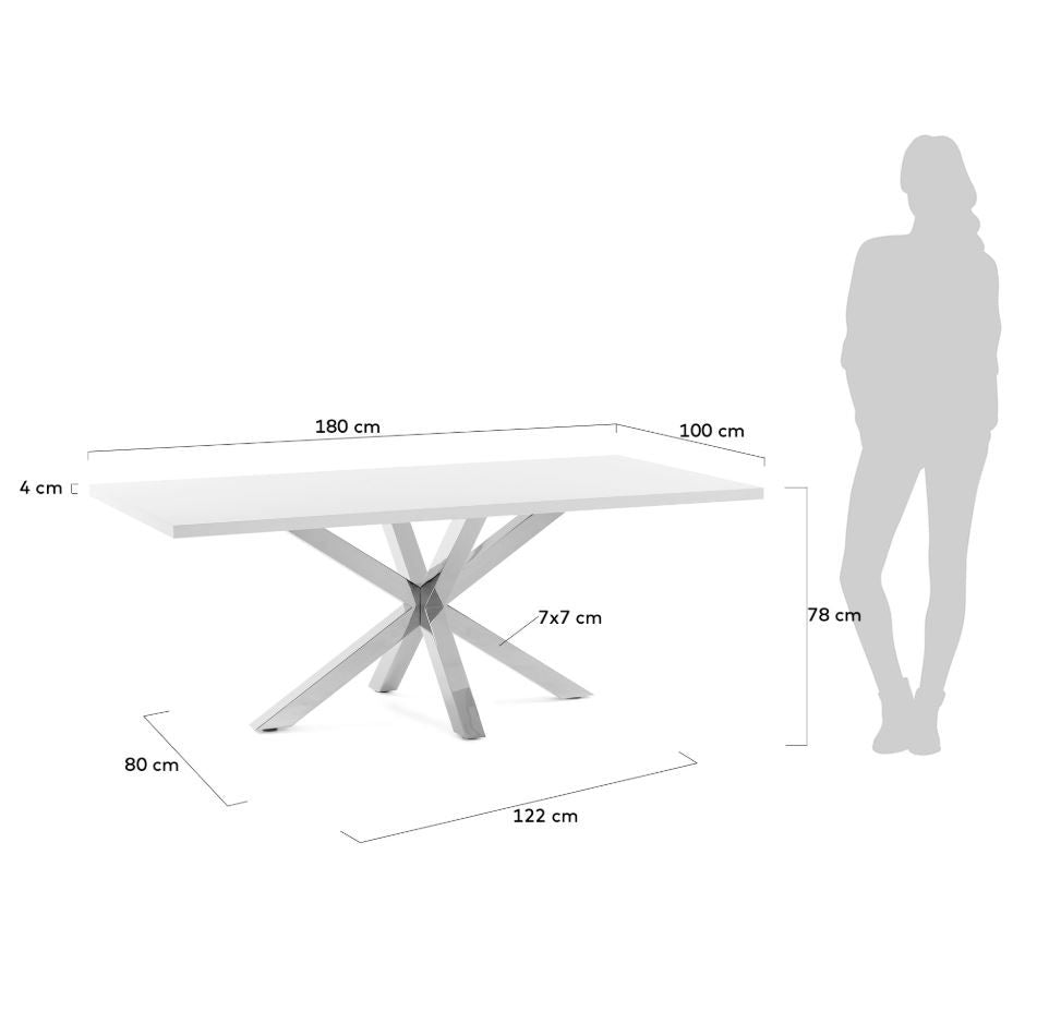 Arya Dining Table White, 180x100