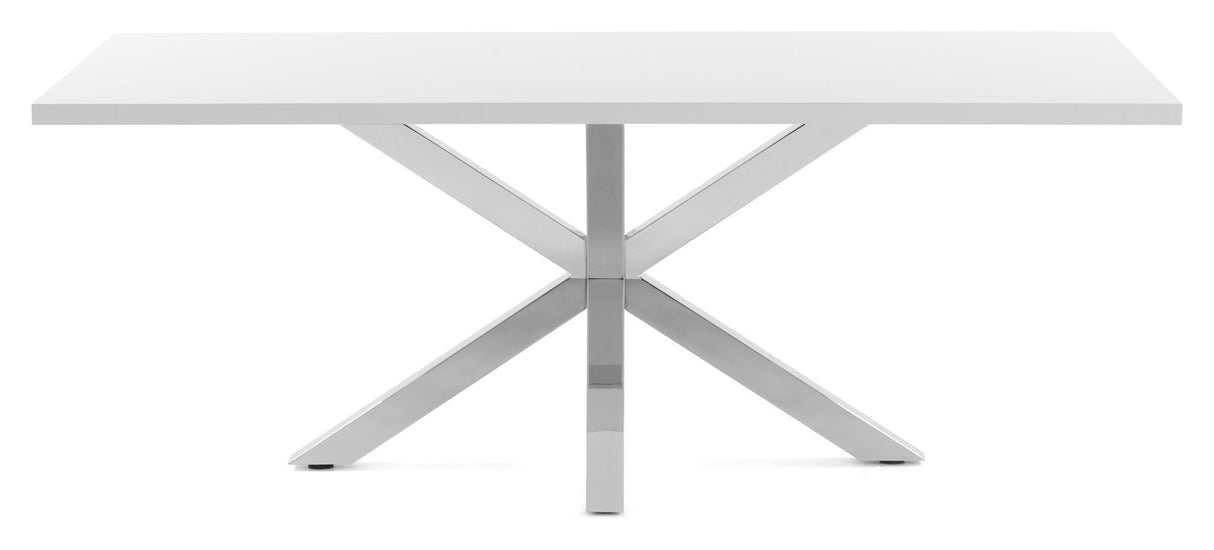 Kave Home Arya Dining Table White/Steel, 200x100