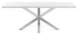 Kave Home Arya Dining Table White/Steel, 200x100