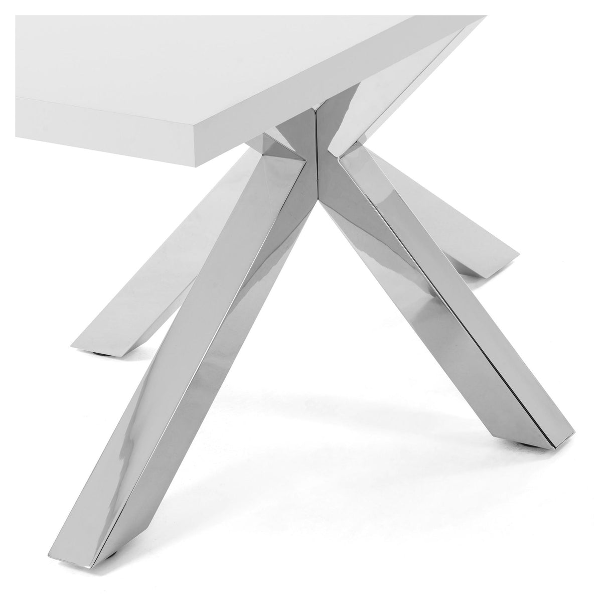 Kave Home Arya Dining Table White/Steel, 200x100