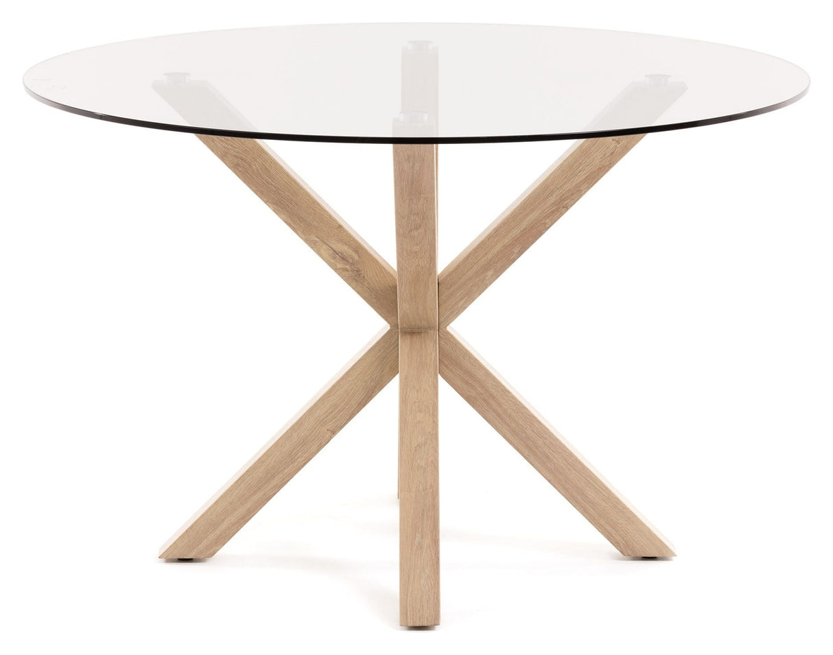 Arya Dining table Nature/Glass, Ø119