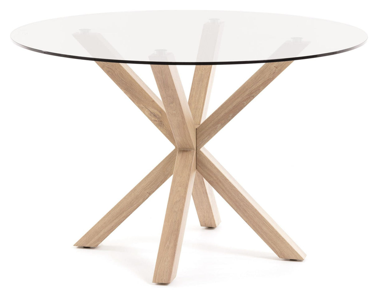 Arya Dining table Nature/Glass, Ø119